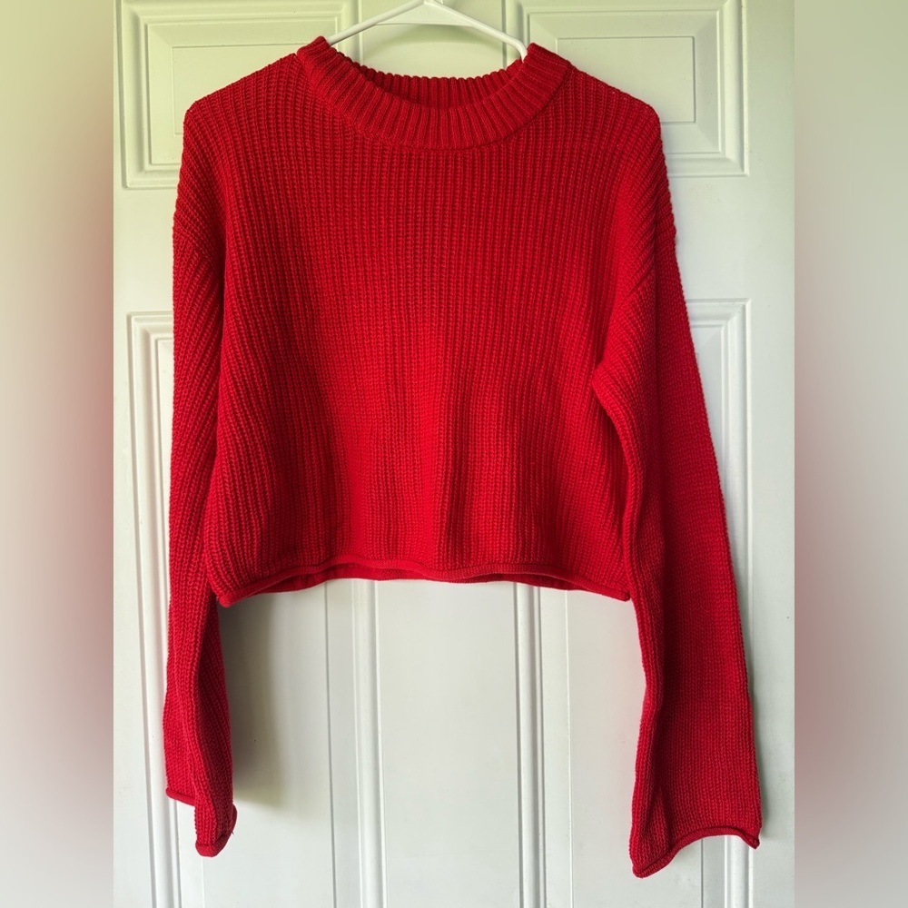 Wild Fable red cropped sweater